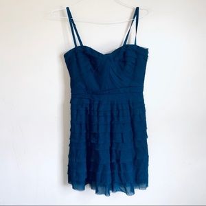 NWOT BCBGMaxAzria size 6 Blue ruffle dress short
